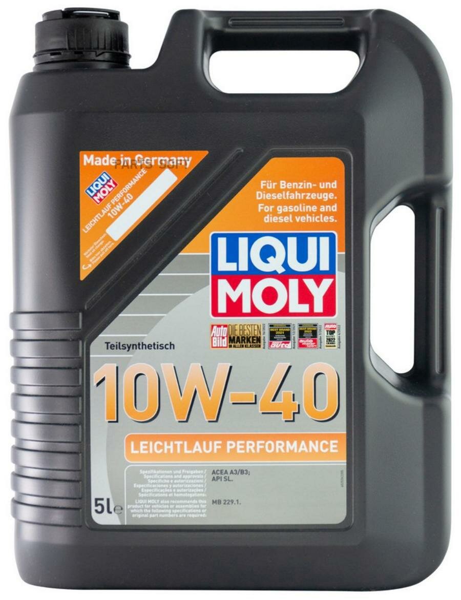 LIQUI MOLY 2536 П/с. мот.масло Leichtlauf Performance 10W-40 SL A3/B3 (5л)