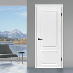 Дверь межкомнатная Классик-2 ДГ Эмалит белый Глухая Paputin's Doors 800 х 2000 мм Комплект