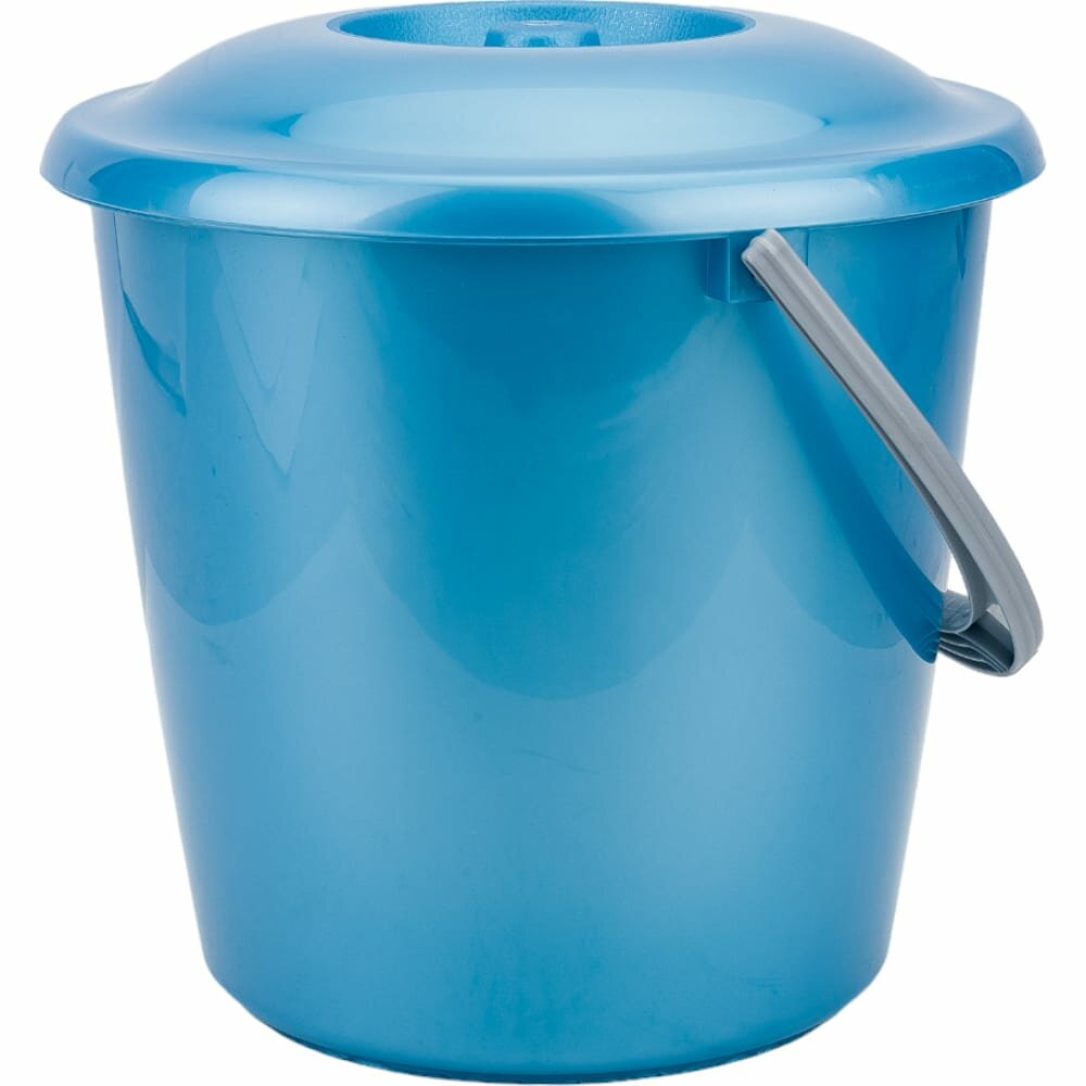 фото Martika Ведро Соло 5л с крышкой перламутровое бирюзовое С631КБИР