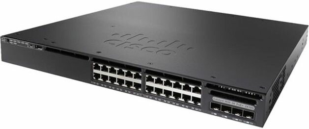 Коммутатор Cisco WS-C3650-24TD-S, управляемый L3, 24 порта 10/100/1000Base-T, 2 х 10G SFP+, 2 х 1G SFP