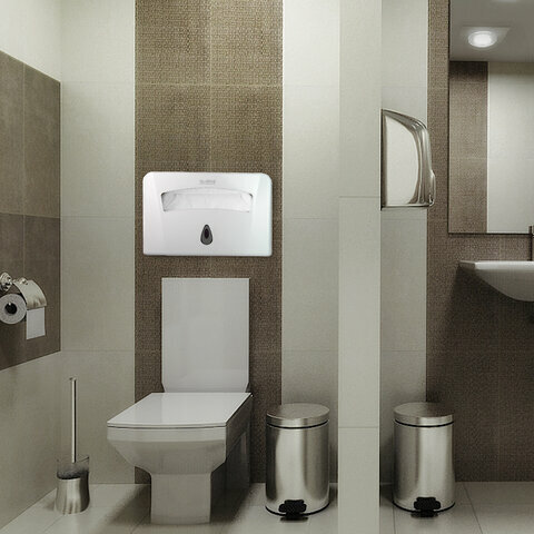 фото Диспенсер для покрытий на унитаз LAIMA PROFESSIONAL CLASSIC (Система V1) 1/2 сложения, белый, ABS-пл