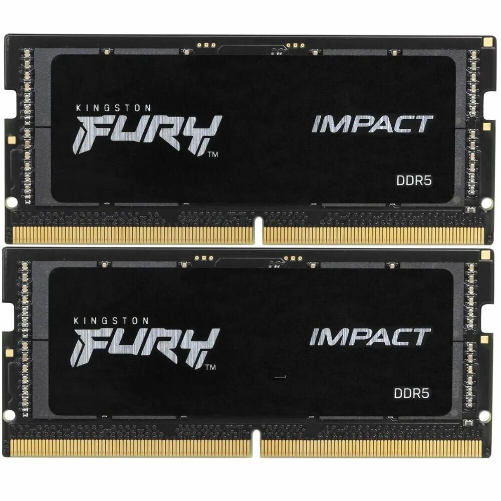 Оперативная память 64Gb DDR5 5600MHz Kingston Fury Impact SO-DIMM (2x32Gb KIT) (KF556S40IBK2-64)