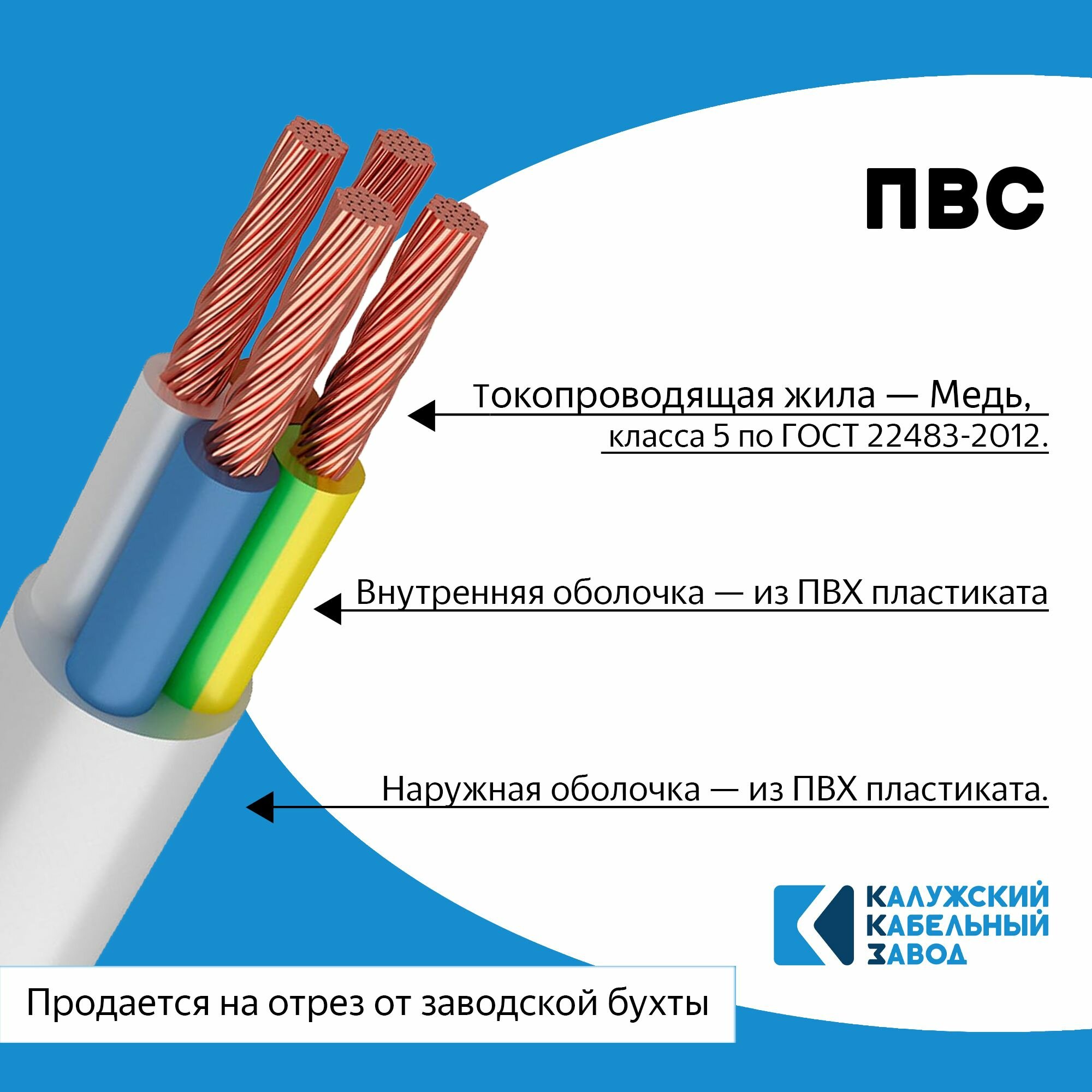 Провод ПВС 4х1,5 25метров. ГОСТ Калужский кабельный завод. - фотография № 2