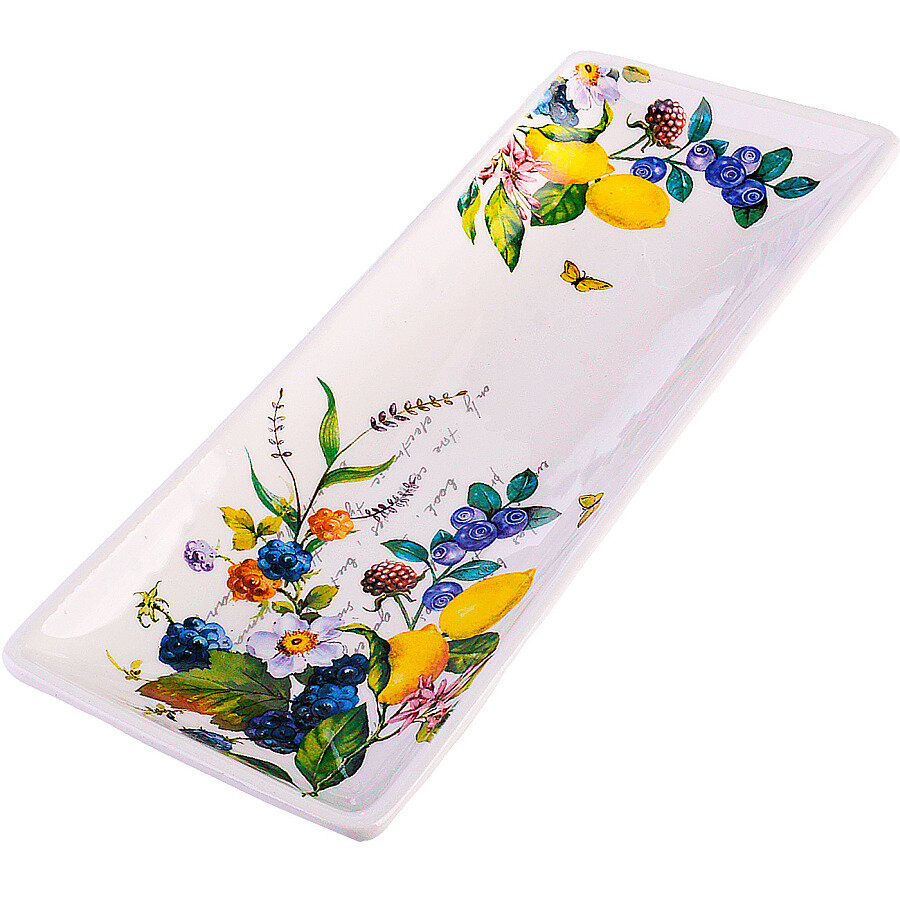 фото Блюдо сервировочное 28х10,6х3см "Лесные ягоды с лимонами" LR