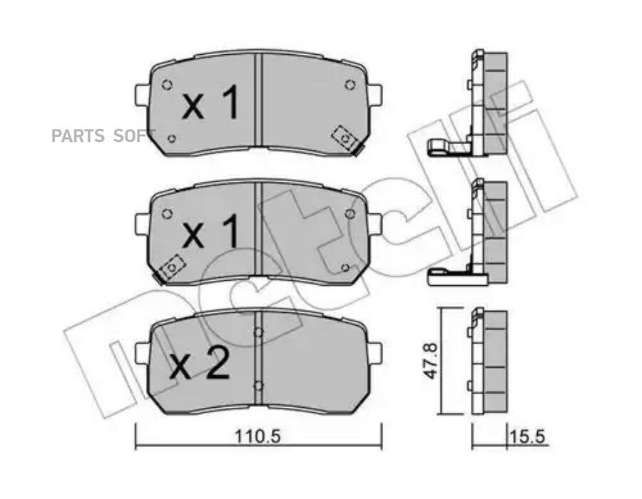 METELLI 22-0786-0 Колодки тормозные задние дисковые к-кт