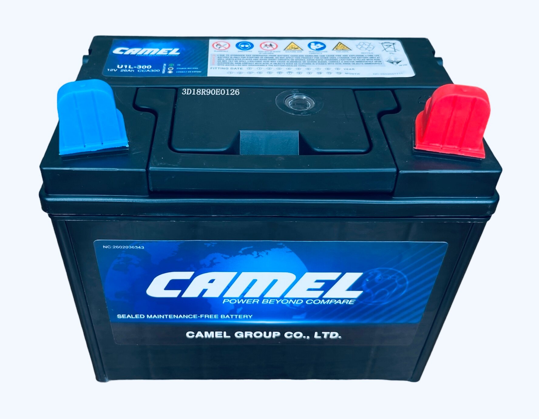 Аккумулятор для газонокосилок и минитракторов CAMEL U1L-300 26 Ач 300 A о. п. 197х130х185