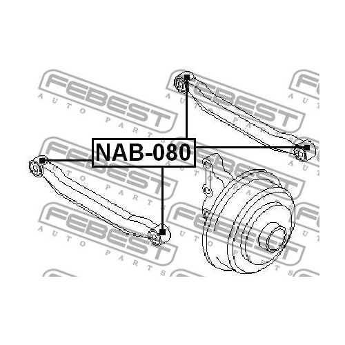 Подвеска, рычаг независимой подвески колеса, FEBEST NAB-080 (1 шт.)