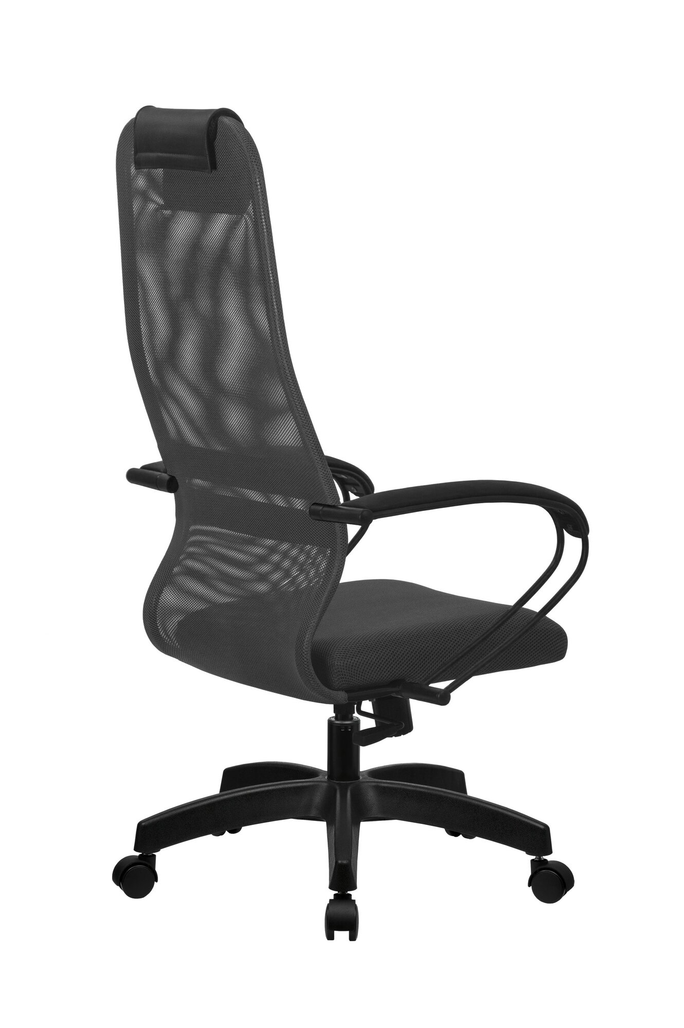 кресло офисное SU-B-8 темно-серый экокожа/сетка Метта - фото №7