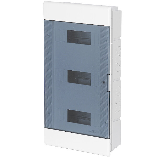 фото Бокс 68136 белый встраиваемый на 36 модуля с клеммником прозрачная дверь IP40 Рувинил