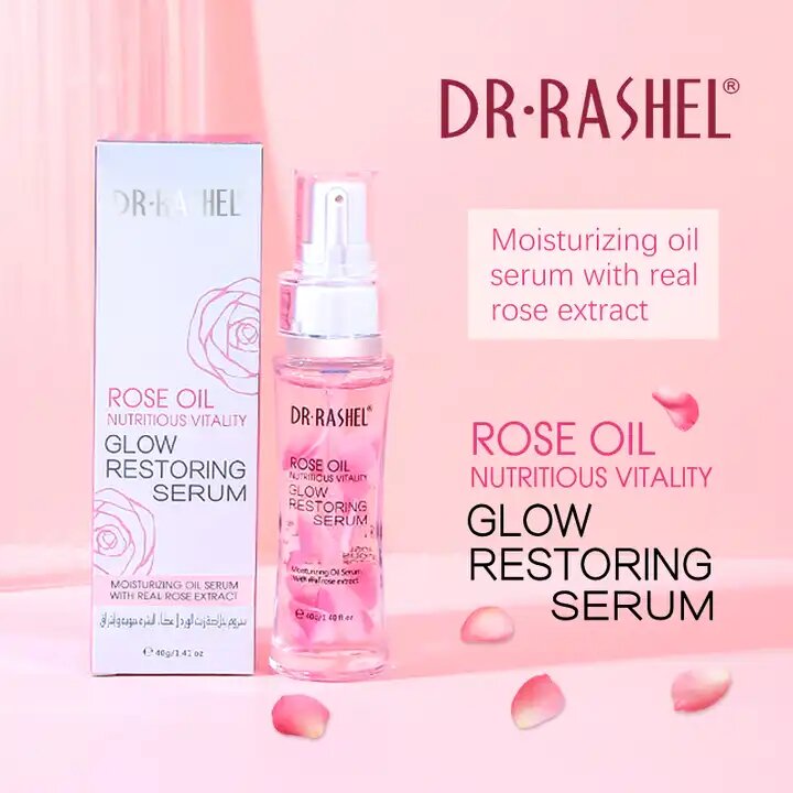 Питательная сияющая восстанавливающая сыворотка для лица от DR.RASHEL ROSE OIL VITALITY, 40 мл