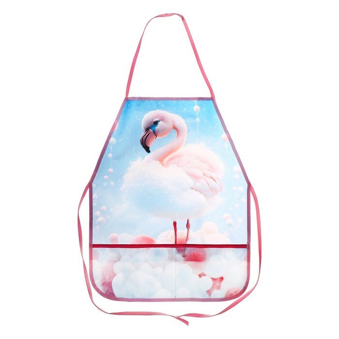 фото ТПК Пчелка Фартук для труда 490 х 390 мм, (рост 116-146), ФДТ-3 "Воздушный фламинго", розовый/синий