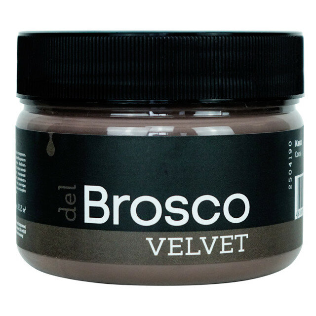 Краска акриловая del brosco velvet интерьерная 0,25л коричневая, арт.2504190