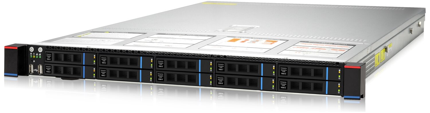 Серверная платформа Gooxi SR101-D10R 0220010314/1U/2xSP3/ 32xDDR4-3200/ 10x25"M2
