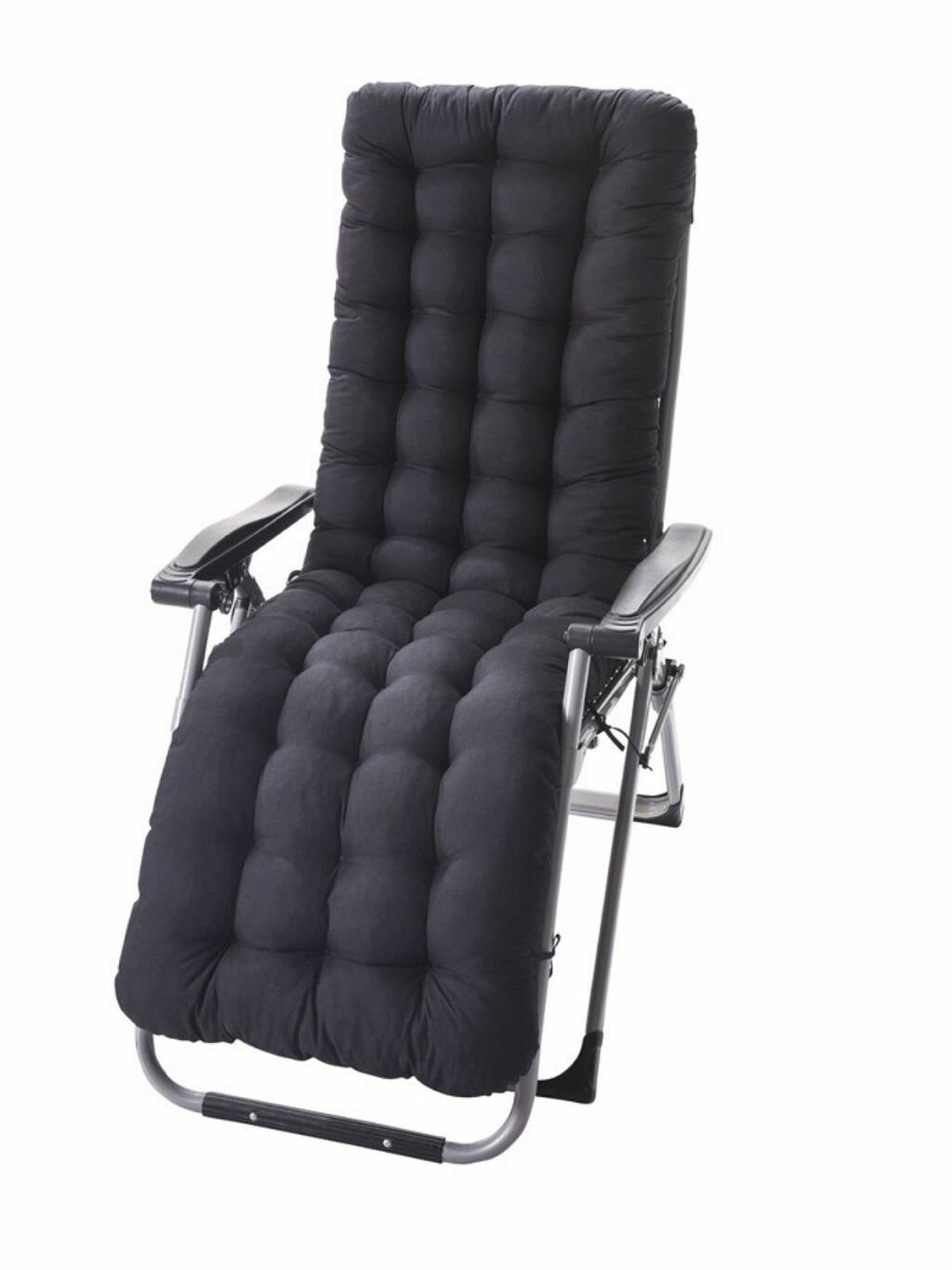 Подушка на кресло со спинкой 48х125х8 см, черная (Т40-2370)
