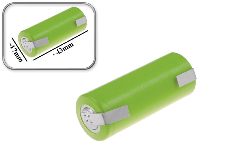 Аккумуляторная батарея Ni-MH типа 4/5A, 1.2V, 1800mAh, Ni-MH, с лепестковыми выводами (пластинами) под пайку, для зубной щетки Oral-B и др.