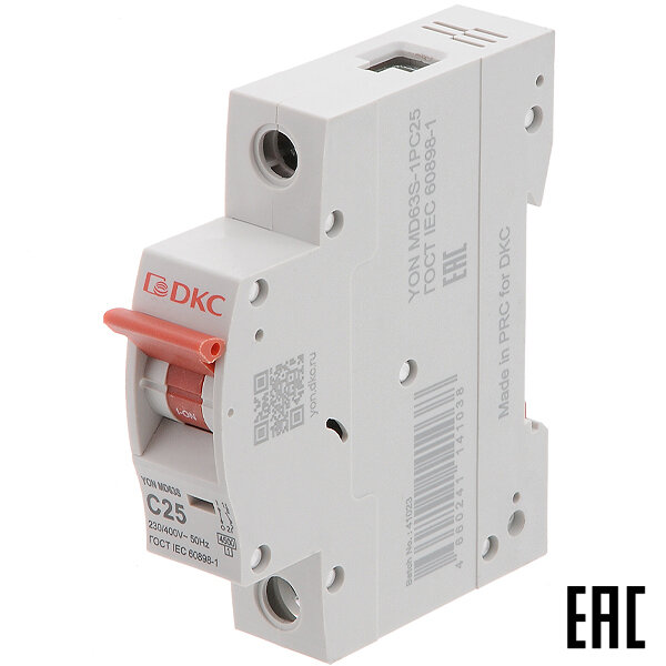 фото Автоматический выключатель YON max MD63S-1PC25 25А/1п/ 4,5кА на Din-рейку ДКС (3 шт. в комплекте)
