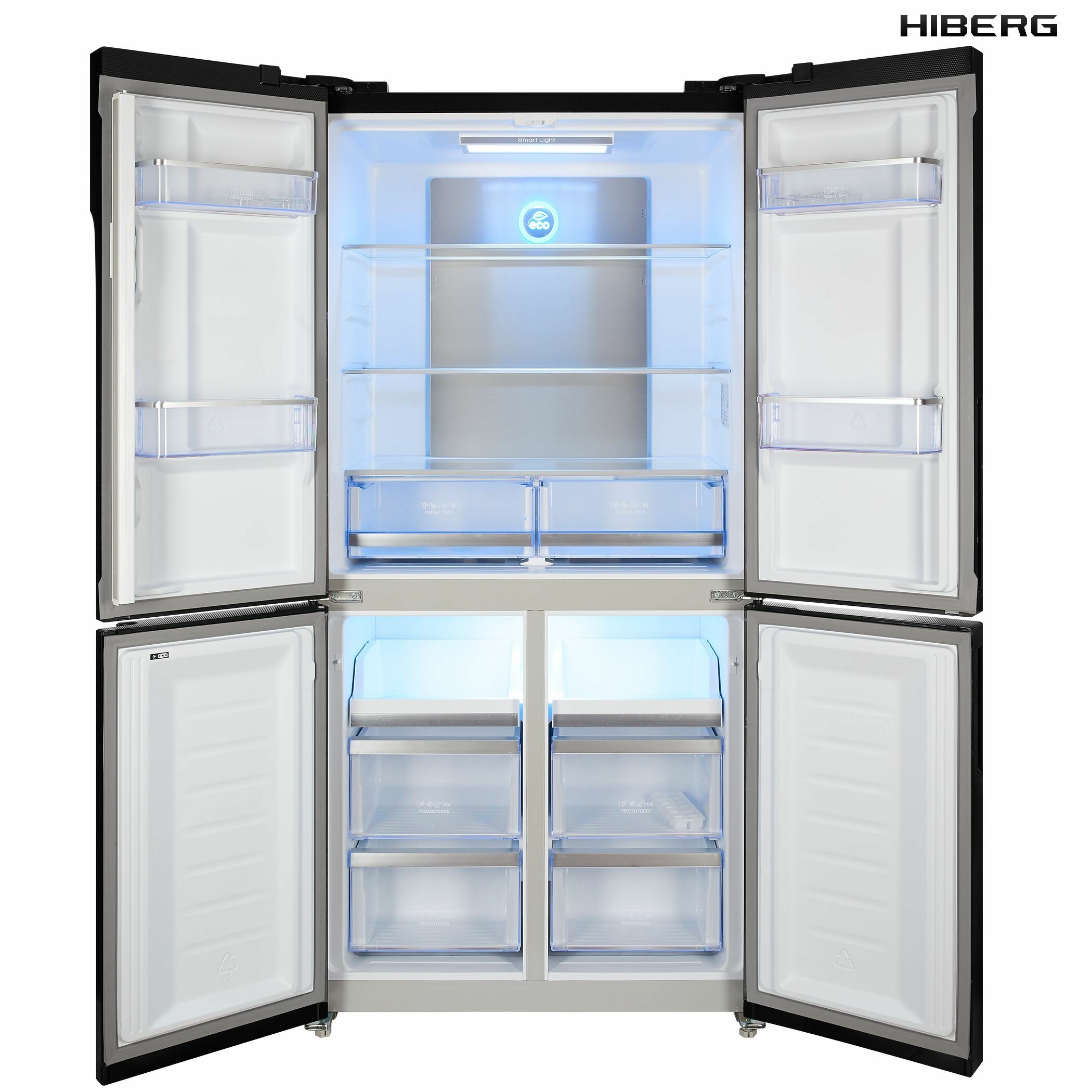 Холодильник 183х91,1 см Cross Door Heiberg RFQ-500DX NFXd Inverter Темная нержавеющая сталь - фотография № 6