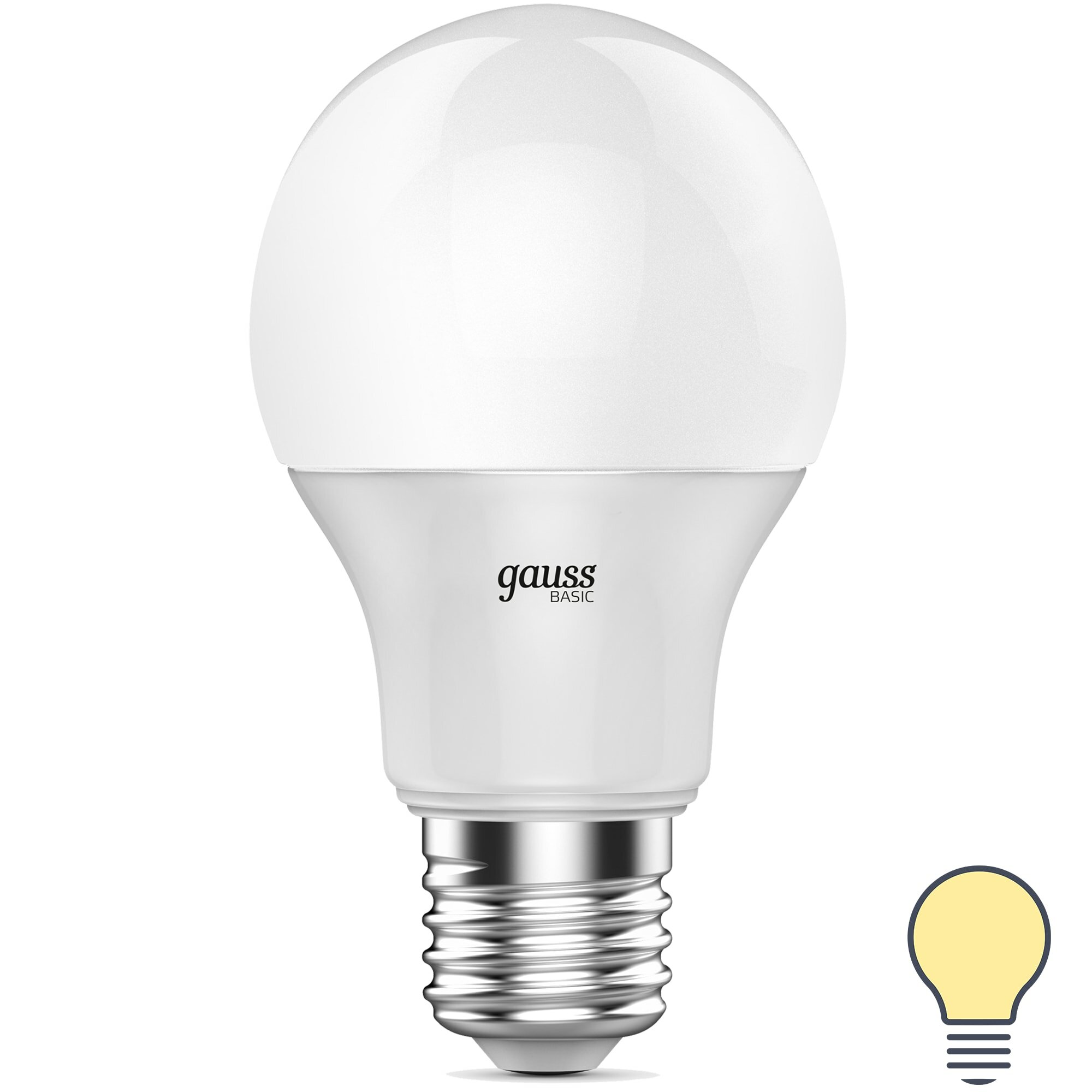 Лампа светодиодная Gauss E27 170-240 В 9.5 Вт груша матовая 750 лм теплый белый свет. Набор из 2 шт.