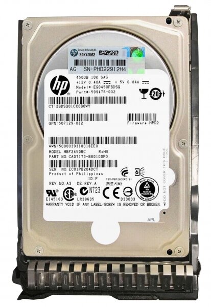   HP 599476-002 450Gb 10000 SAS 2,5" HDD