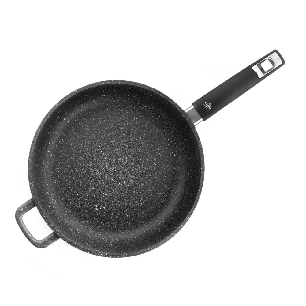 Сковорода антипригарная 28 см Olympia Hard Cook Fix Induction черная - фотография № 4