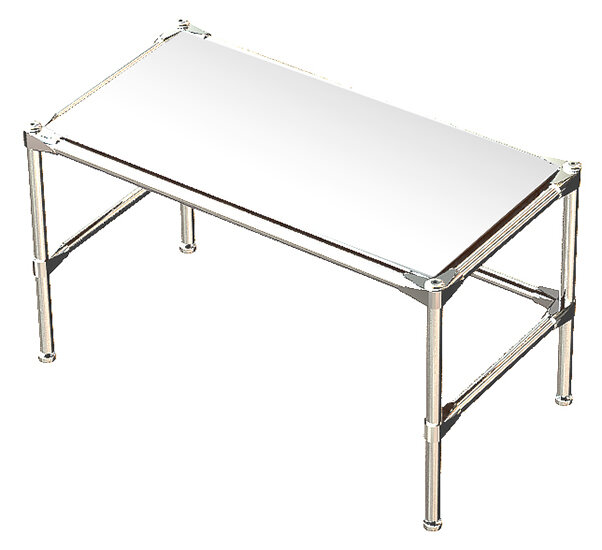 фото Стол малый D-41B с полкой Зеркало 4мм 75 x 40 x 52 см