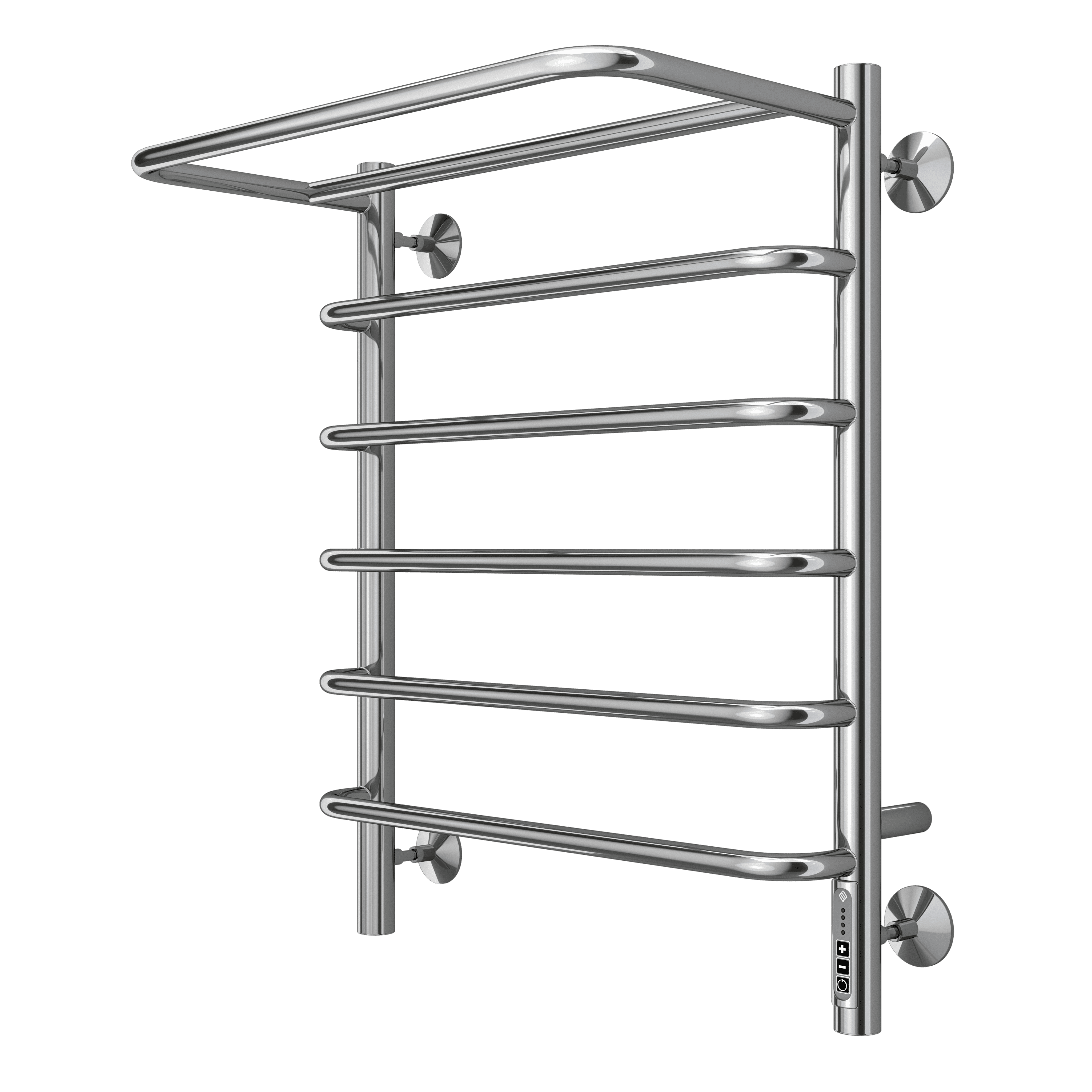 Полотенцесушитель электрический с полкой TERMINUS (Терминус) Полка П6 500х650 мм нержавеющая сталь диммер Quick Touch гарантия 5 лет