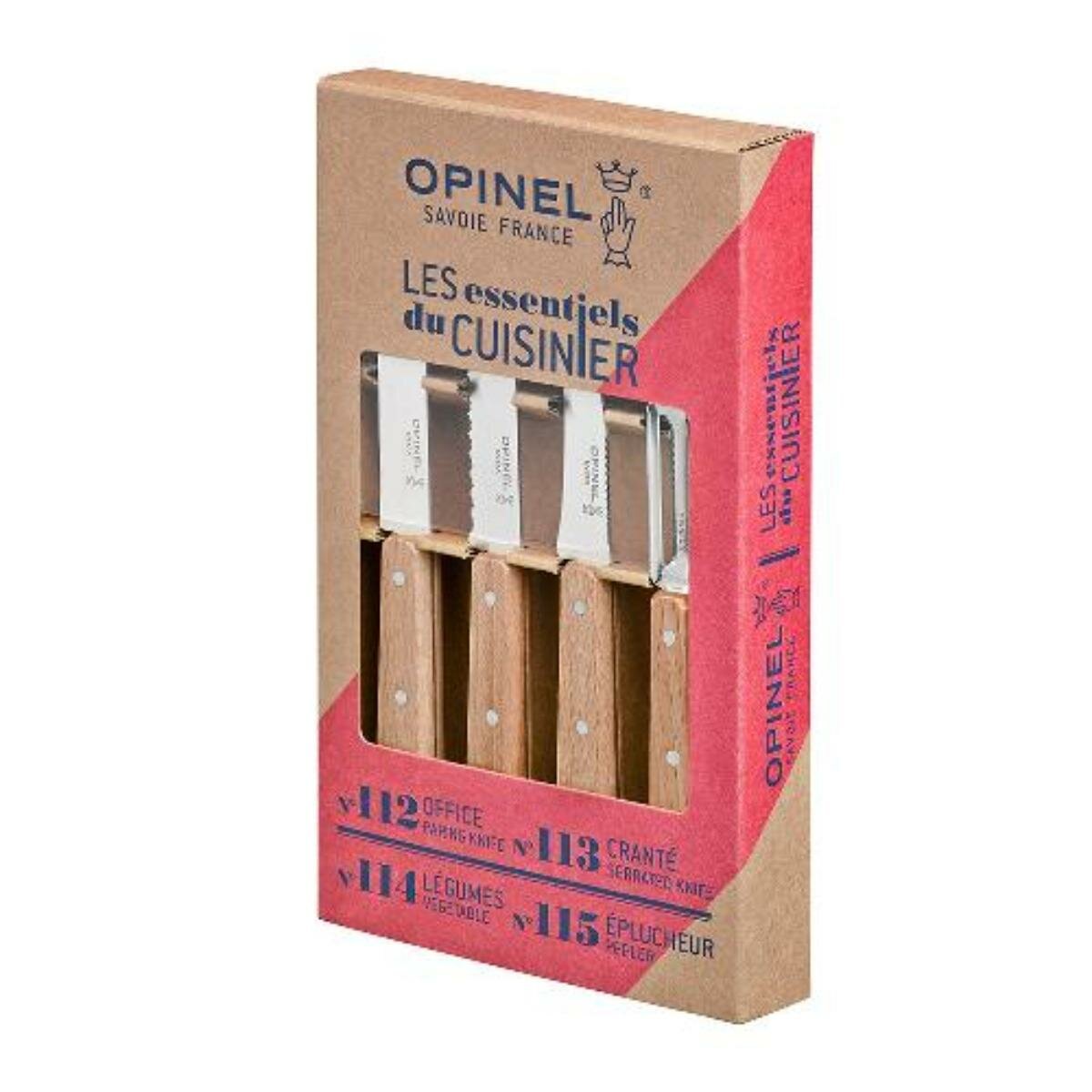 Набор ножей Opinel "Les Essentiels", нержавеющая сталь, рукоять бук 4 шт.уп., 001300