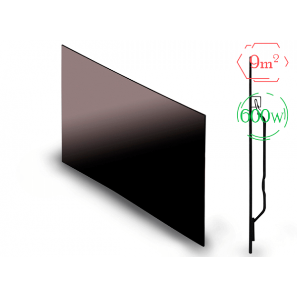 Инфракрасный обогреватель Теплофон эргн 0,6 Glassar , Цвет Чёрный