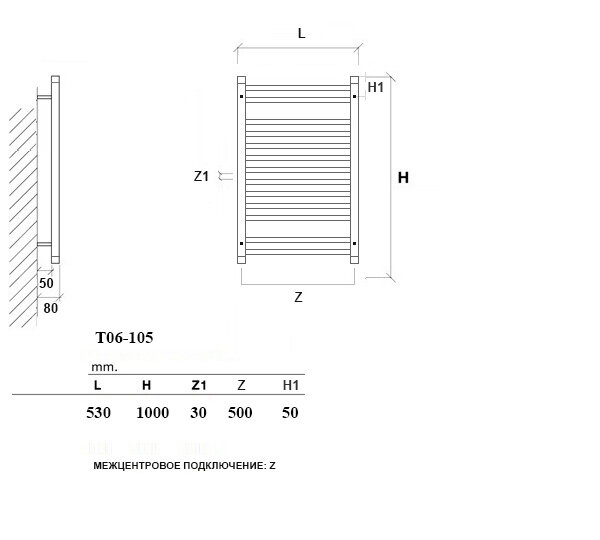 Quadro Bone 100x50 (см) Полотенцесушитель водяной Белый - фотография № 6