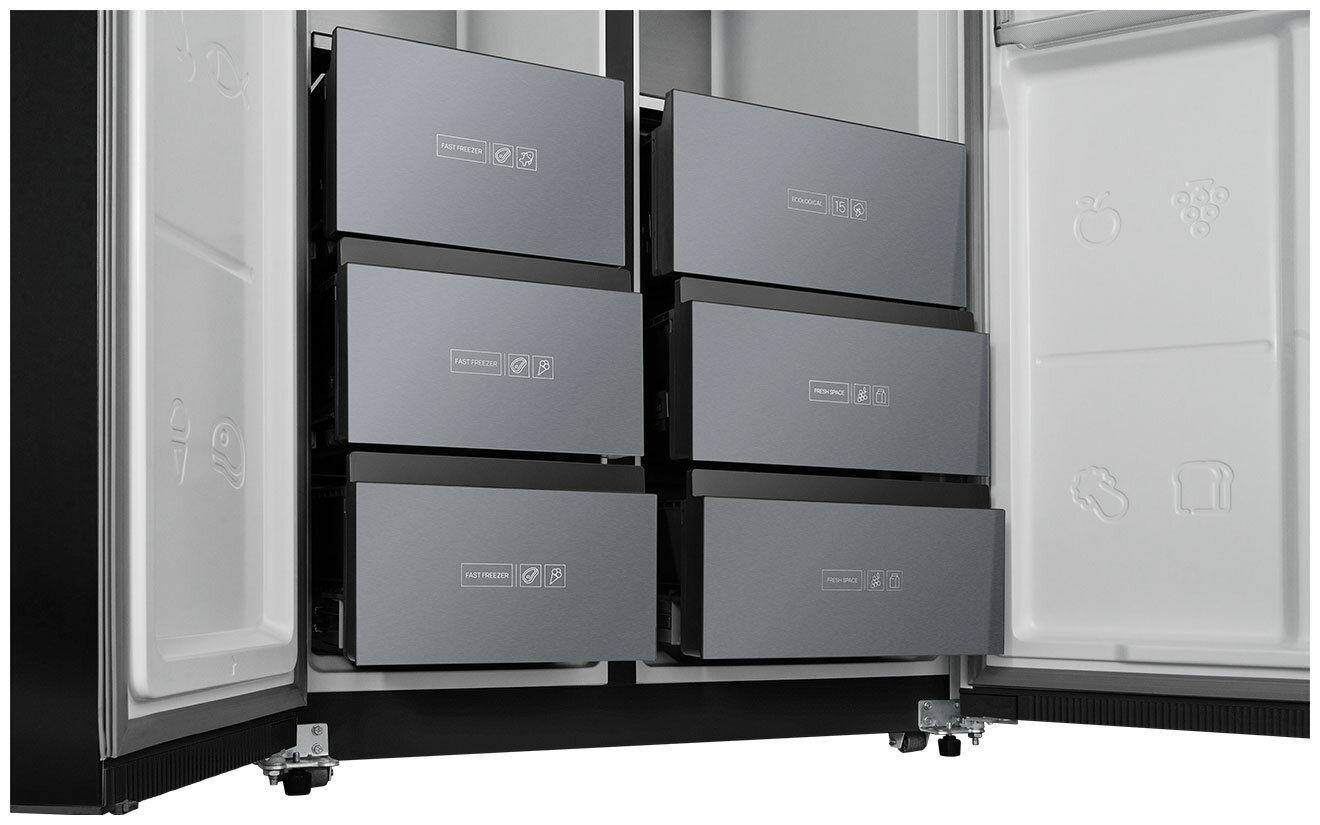 Холодильник двухкамерный Weissgauff Premium Wsbs 590 WG NoFrost Inverter Premium - фото №7