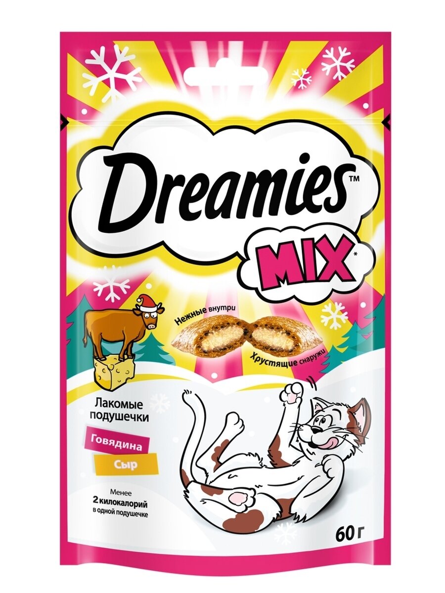 Dreamies Dreamies Микс лакомство говядина сыр 10222405 10227906, 0,06 кг (10 шт)