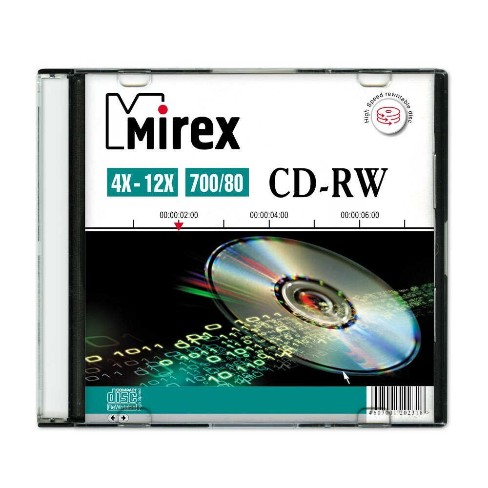 CD-RW 700Mb 80min Mirex 4-12x, slim