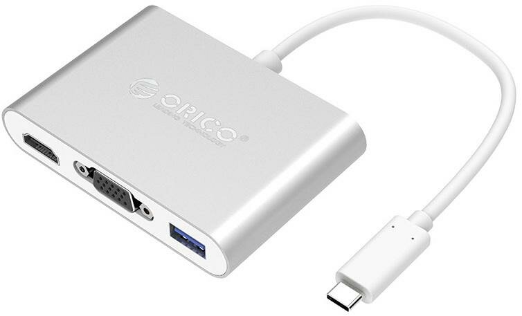 Концентратор USB Type-C Orico RCHV HDMI USB 3.0 USB Type-C серебристый