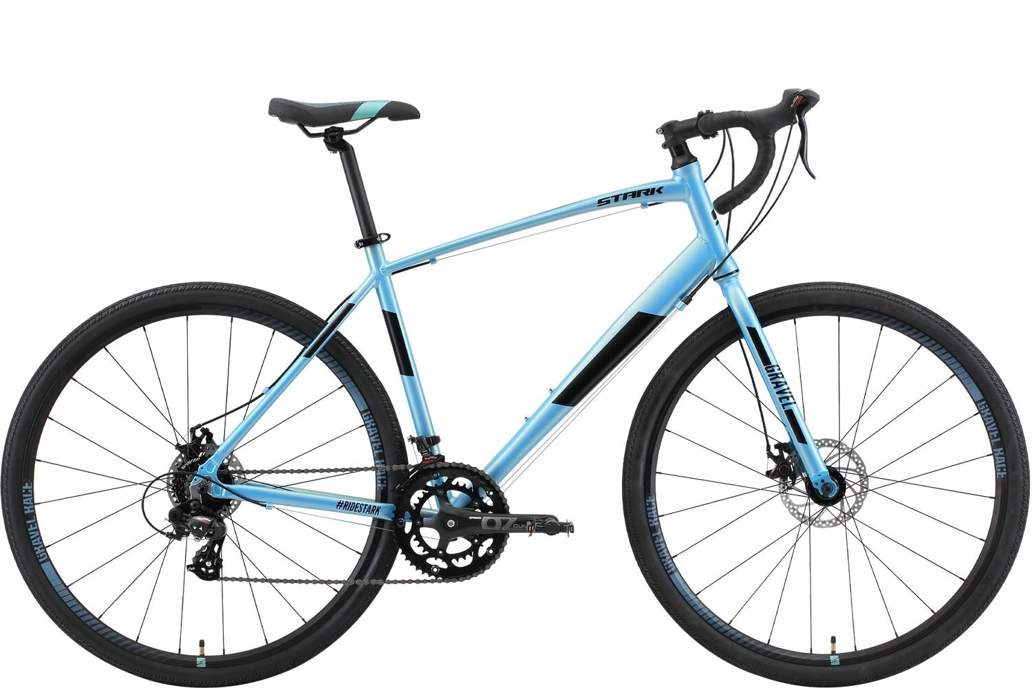 Велосипед Stark Gravel 700.1 D (2022) (Велосипед Stark'22 Gravel 700.1 D голубой/чёрный 18", HQ-0005309)