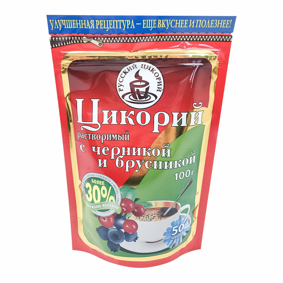 Цикорий растворимый с черникой и брусникой Russkiy Tsikoriy 100г 3 шт.