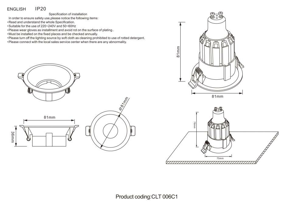 Crystal Lux Встраиваемый светильник Crystal Lux CLT 006C1 WH - фотография № 2