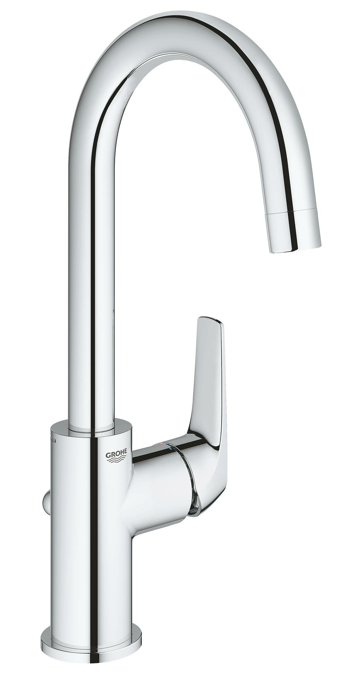 Смеситель для раковины Grohe BauFlow с донным клапаном, L-Size, хром 23753000