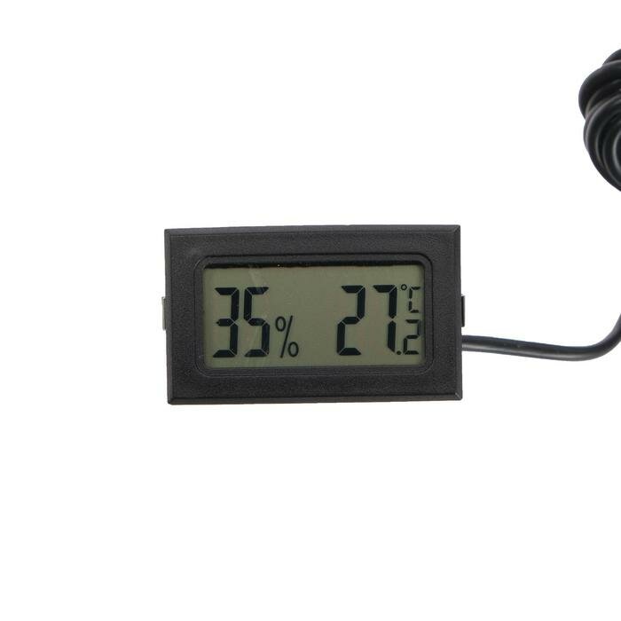 Термометр, гигрометр цифровой, ЖК-экран, провод 1.5 м - фотография № 2