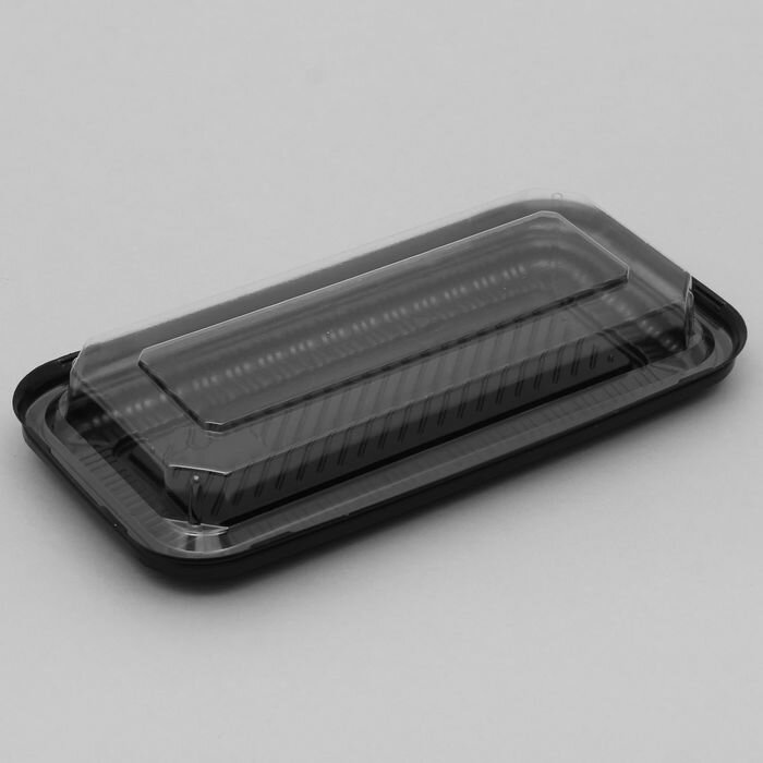 Коррекс Контейнер с крышкой одноразовый, 24×12×4 см, 750 мл, цвет чёрный - фотография № 1