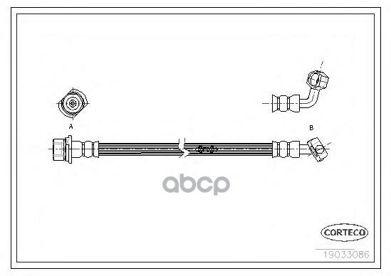 19033086_шланг Тормозной Задний Левый! L=254 Toyota Land Cruiser 3.4/3.0td 96> Corteco арт. 19033086