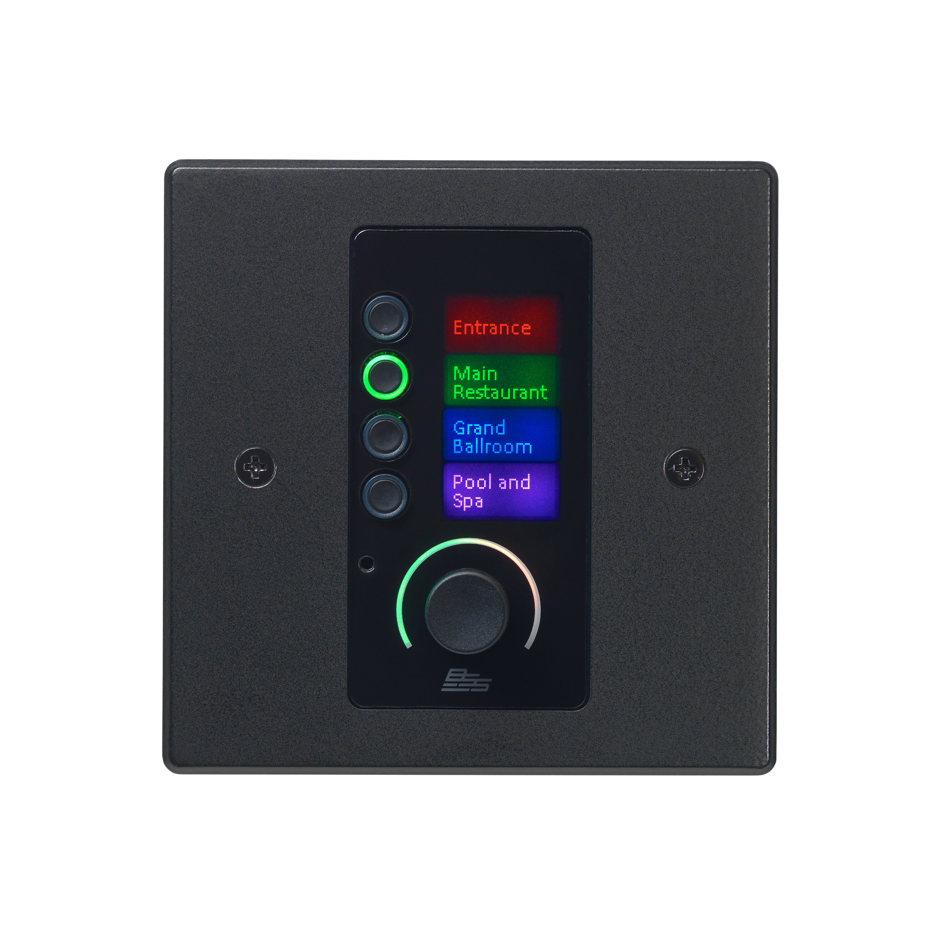 BSS EC-4BV-BLK-EU Ethernet панельный контроллер с 4 кнопками и регулятором уровня чёрный