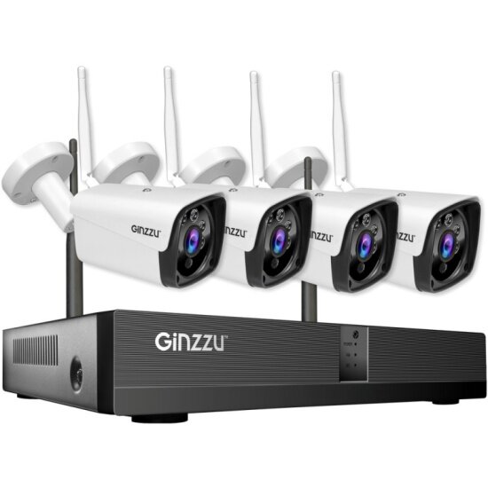 Комплект GINZZU WiFi HK-8401W,8ch, 3Mp, HDMI, 3улич кам 3.0Mp, IR30м