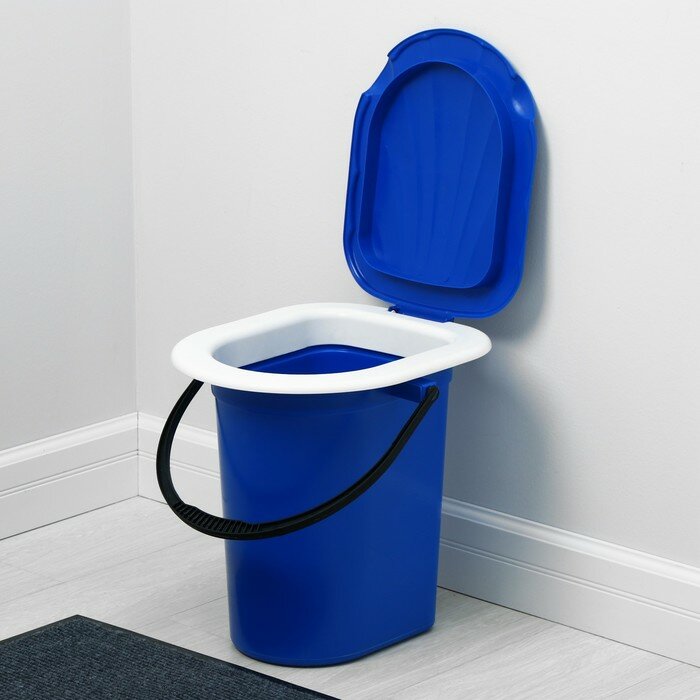 Ведро-туалет h = 38 см 18 л съёмный стульчак синее