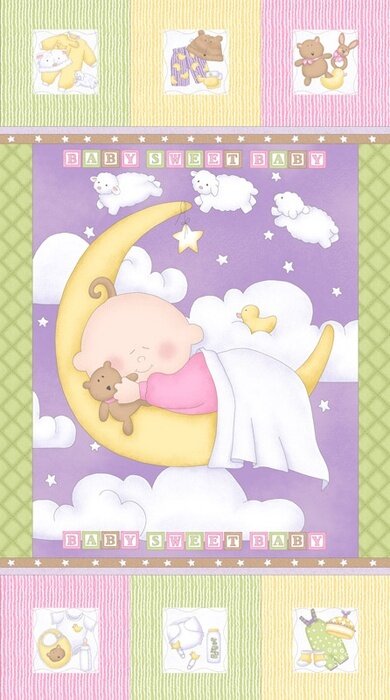 фото Тканевая панель для детского одеяла. Купон для пэчворка лоскутного шитья для покрывала или пано Sweet Peo STUDIO-E Patt #2130P