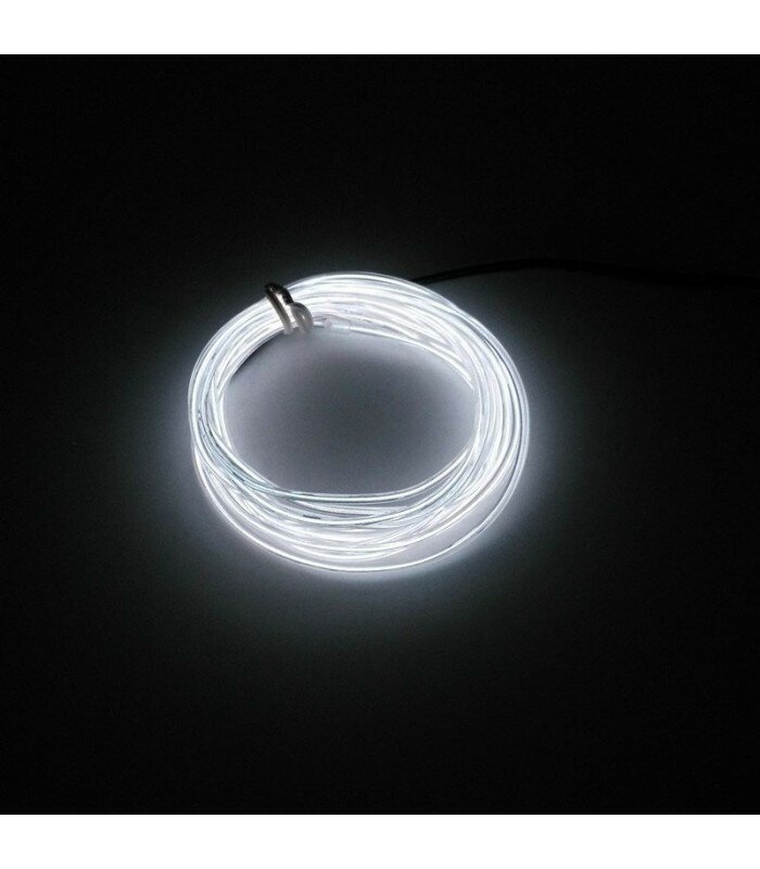 Гибкий неон, узкий 2.3 мм. Цвет свечения Холодный белый. Длина 3 метра - фотография № 1