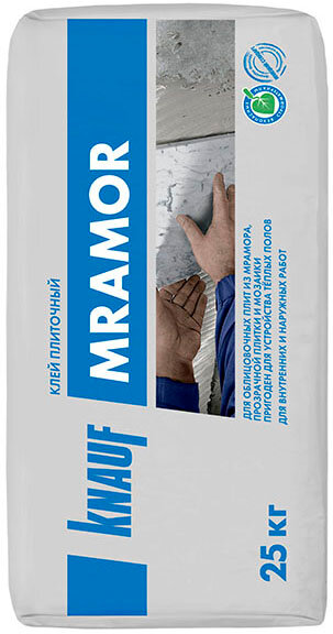 KNAUF Mramor клей для плит из мрамора, прозрачной плитки и мозаики (25кг)