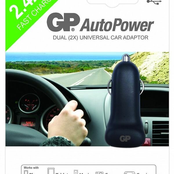 Устройство зарядное автомобильное gp ap21b 2usb GP Batteries International Limited - фото №1