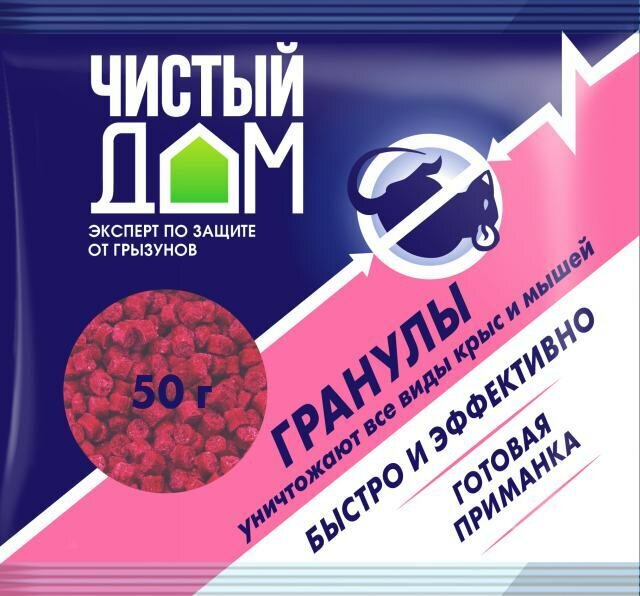 Чистый Дом гранулы д/грызунов 50г 10 шт