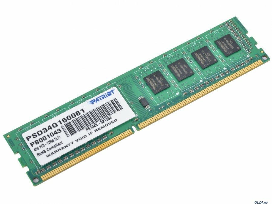 Память DDR3 Patriot 4Gb Signature Line (PSD34G160081)