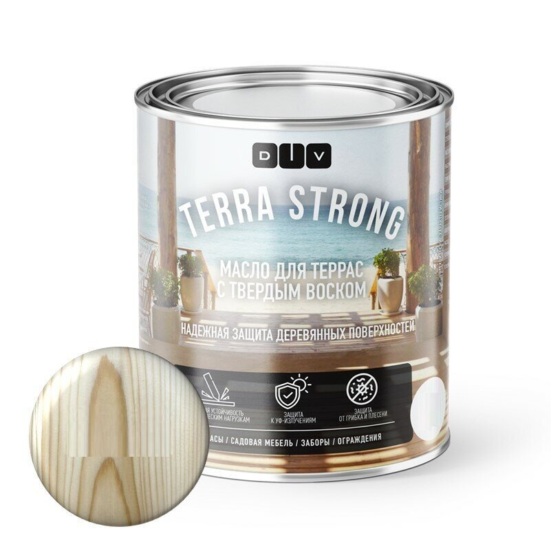 Масло для Террас с Твердым Воском DIV Terra Strong 2.7л Антрацит BL-0043 Шелковисто-Матовое для Всех Видов Древесины.